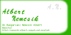 albert nemcsik business card